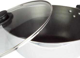 Wok#28conTeflónyTapadeCristal