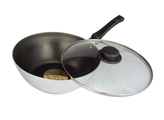 Wok#32conTeflónyTapadeCristal